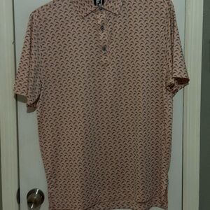 Men's Pink Dolphin Patterned Golf Shirt